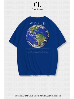 Mondschein Unisex Kadın Erkek World Baskılı Özel Tasarım Oversize T-Shirt