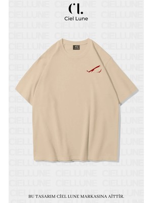 Mondschein Unisex Kadın Erkek Red Eyes Baskılı Özel Tasarım Oversize T-Shirt