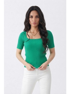 FullaModa Fitilli Slim Fit Triko Bluz