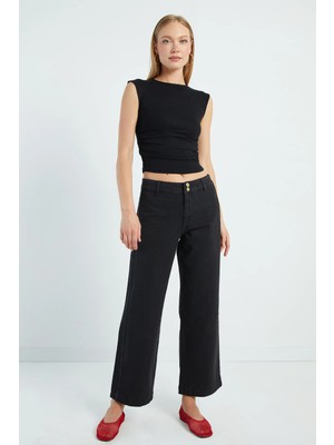 FullaModa Çift Düğmeli Gabardin Pantolon