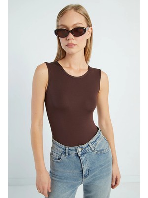 FullaModa Basic Bisiklet Yaka Çıtçıtlı Body