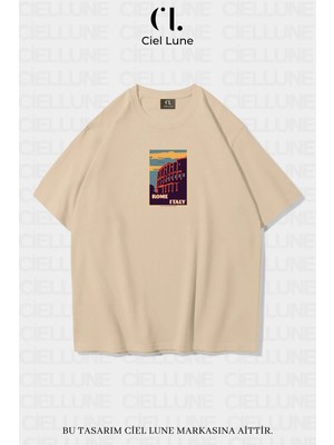 Mondschein Unisex Kadın Erkek Mndsches Italy Baskılı Özel Tasarım Oversize T-Shirt