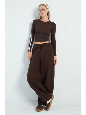 FullaModa Beli Bağlamalı Baggy Eşofman Altı