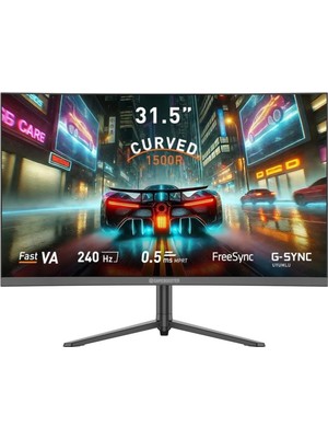 1001 31.5" GB-32C240FP 240Hz 0.5ms Fast Va Fhd Pivot Curved Rgb Gaming Monitör