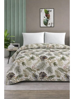 1001 Çift Kişilik Pike Yatak ÖRTÜSÜ%100 Pamuk 220X230 Yeşil Tüy