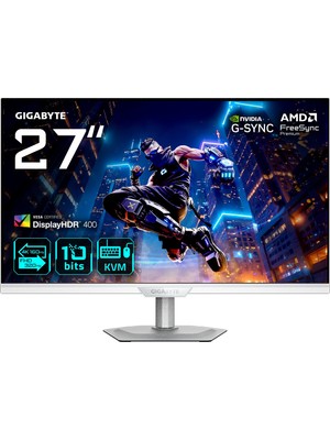 1001 M27UP Ice 27" Ss IPS Dual-Mode Gaming Monitor (Beyaz), 4K UHD 160Hz / Fhd 320Hz, 1ms Gtg, Mat Ekran,