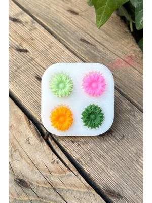 1001 Gerbera Çiçeği Dörtlü Mum Kalıbı (Silikon)