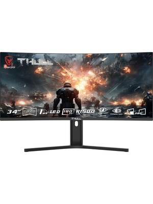1001 TJ-WQHD34C-180 Vision 34 1ms 180Hz Wqhd (2xhdmı+2xdp) Va Frameless Curved Gaming Monitör