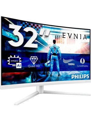 1001 Evnia 32M2C5501 31.5" 0.5 Ms 2k Curved 180 Hz Oyuncu Monitör Beyaz