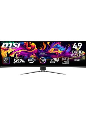 1001 49" Mpg 491CQPX Qd-Oled, Gaming Monitör, Dqhd, 32:9 Curve 1800R Qd-Oled 240HZ, 0.03MS, G-Sync Compa