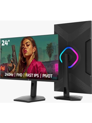 1001 Lunis L25 24 Inç 240 Hz 0,5 Ms Fast IPS Fhd Rgb Pivot Oyun Monitörü