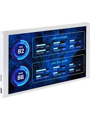 1001 Turing Smart Display 8 Inç Beyaz Ikincil Ekran, 1280X800 USB Type-C/usb 9 Pin Mini Bilgisayar Dur