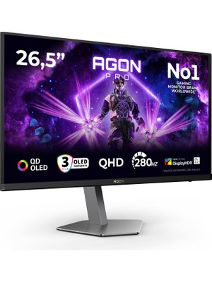 1001 Agon Pro AG276QZD2-27 Inç Qhd OLED Monitör, 240 Hz, 0,03 Ms Gtg, Freesync Premium Pro, Com.g-Sync,