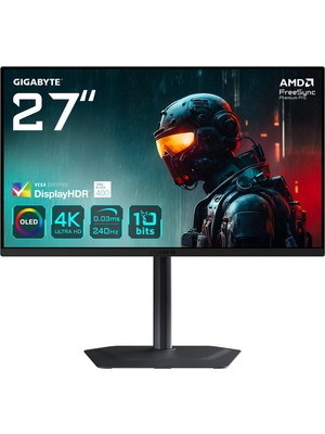 1001 MO27U2 26,5" Qd-Oled Gaming Monitor, 4K UHD (3840X2160), 240Hz, 0.03MS Gtg, HDMI 2.1 & Dp 1.4, Displ