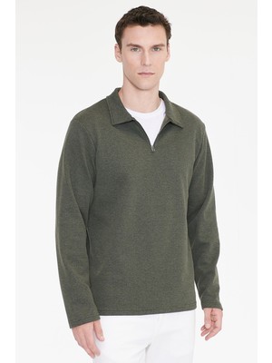 Altınyıldız Classics Pamuklu Standart Fit Normal Kesim Polo Yaka Sweatshirt