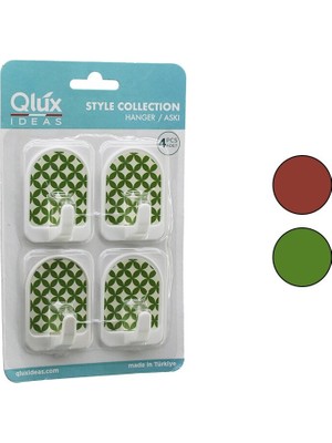 Tuğraçelik Qlux L-00609 Kubbe Pano Plastik Askı 4'lü Set - Yapışkanlı Montaj
