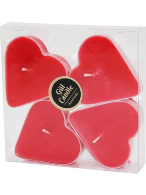 Tuğraçelik Gül Candle GL-209 Kalp Şeklinde Mika Kristal Kapsül Kokulu Mum 4'lü- 34'li Paket