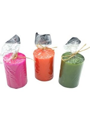 Tuğraçelik TAKOZ-005 Silindir Renkli Köpük Orta Boy Mum- 24'li Paket