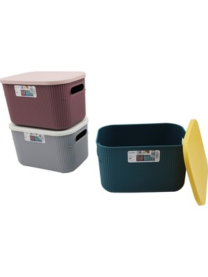 Tuğraçelik Lova LV-331 Shell Organizer Kulplu Kapaklı Kutu 6.2l 26.9X18.7X16.2CM- 12'li Paket