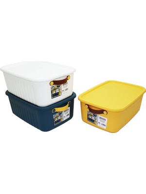 Tuğraçelik Boxsis OM-0043-1760 10L Renkli Kapaklı Plastik Organizer Kutu (35X25X15CM)- 18'li Paket