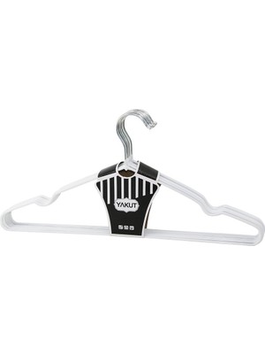 Tuğraçelik Yakut Silikon Kaplamalı Metal Elbise Askısı 10'lu 40 cm - Beyaz