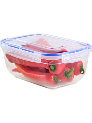 Tuğraçelik Dünya DP-30115-102 Dikdörtgen Saklama Kabı 4000 ml - Contalı Sızdırmaz Şeffaf Beyaz- 12'li Paket