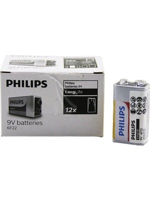 Tuğraçelik Philips 6f-22 9V Pil (12 Adet) Ekstra Çinko Klorür