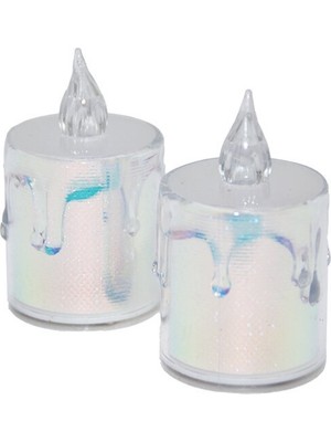 Tuğraçelik Smokeless Candles ENF-510 Orta Boy Pilli LED Mum (Mika Kristal Plastik)- 24'li Paket