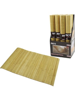 Tuğraçelik Ibico İ21-073 Dikdörtgen Bambu Ince Çubuk Kaydırmaz Banyo Paspası 70X45CM- 12'li Paket