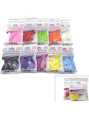 Tuğraçelik Kids & Kids G-90A Iç Mekan Karışık Renkli Balon - 10'lu Paket- 10'li Paket