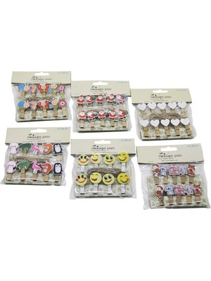 Tuğraçelik Ibico İ12-070 Ahşap Mini Sunum Mandalı 10'lu Paket- 24'li Paket