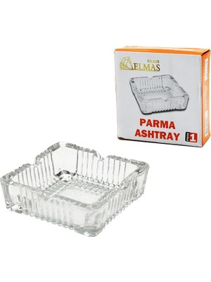 Tuğraçelik Glass Elmas Parma Ashtray MR-860 Kare Cam Küllük 10.5X10.5CM