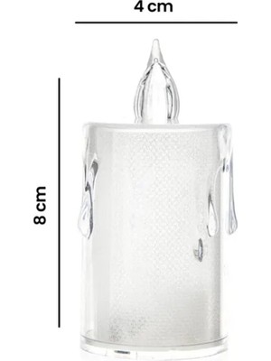 Tuğraçelik Smokeless Candles YAKUT-9459 Büyük Boy Damlalı Akan Mum Modeli Pilli LED Mum- 24'li Paket