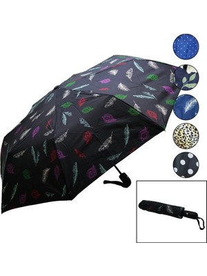 Tuğraçelik Skybelt Sky-05 Bayan Yarı Otomatik Şemsiye - Renkli Desenli 8 Telli- 12'li Paket