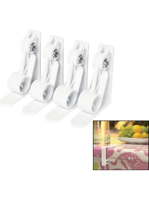 Tuğraçelik Melody Houseware M-401 4 Parça Plastik & Yaylı Masa Örtüsü Mandalı Kıskacı