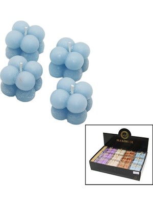 Tuğraçelik Maximum MAX-2321 Mini Bubble Renkli Kokulu Mum (4'lü) 27X8- 27'li Paket