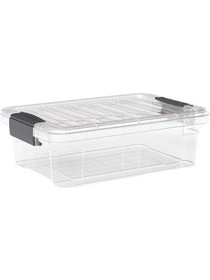 Tuğraçelik Dünya DP-33102-102 Çok Amaçlı Saklama Kutusu 2.2 Lt - Kilitli Kapak Şeffaf 248X170X80 Mm- 24'li Paket