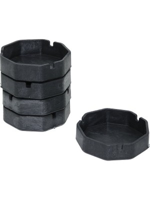 Tuğraçelik Ibico 8 Gen Plastik Mat Siyah Küllük- 10'li Paket