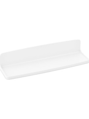 Tuğraçelik Qlux L-00647 Zen Etajer 8X29.5 cm - Beyaz Sert Plastik, Yapışkanlı Duvara Monte- 40'li Paket