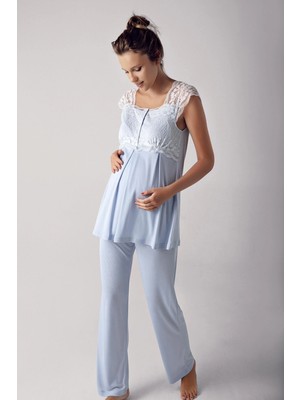 Larimar Artış 13200 Bayan Kısa Kol Lohusa Pijama Takımı
