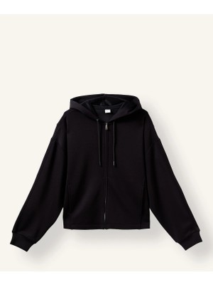 DeFacto Ultra Yumuşak Oversize Fermuarlı Kapüşonlu Cepli Basic Sweatshirt Hırka H5189AX26AU