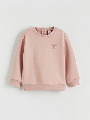 Lc Waikiki Yeni Sezon Bisiklet Yaka Çiçekli Kız Çocuk Kalın Sweatshirt