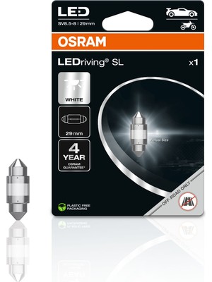 Osram Ledriving Sl 29MM Sofit LED Beyaz Işık 6000K 4 Yıl Garantili 6438DWP-1BL (1 Adet)