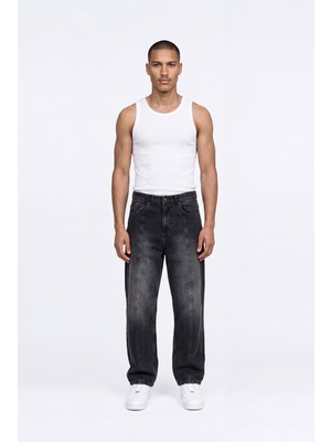 Machinist Erkek Baggy Jean Pantolon Siyah