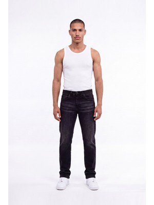 Machinist Erkek Regular Fit Yıkamalı Jean Pantolon Siyah
