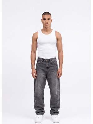 Machinist Erkek Relax Baggy Jean Pantolon Duman Gri