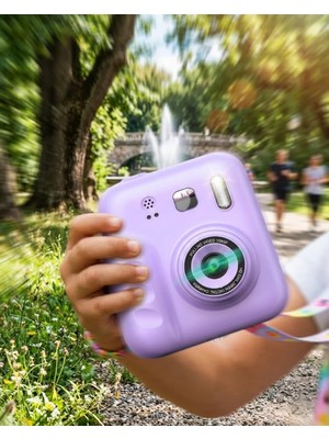 Sungur's Store Çocuk Dijital Fotoğraf Makinesi Anında Baskı ve 4 Rulo Kağıt 5 Kalem Hediye