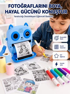 Sungur's Store Anında Fotoğraf Basan Çocuk Kamerası Eğitici ve Eğlenceli Termal Yazıcılı