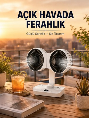 Sungur's Store Çift Başlıklı Masa ve Duvara Monte Edilebilir Vantilatör