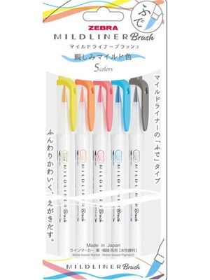 Zebra Mildliner Brush Pen 5 Renk Wft8-N-5c-N